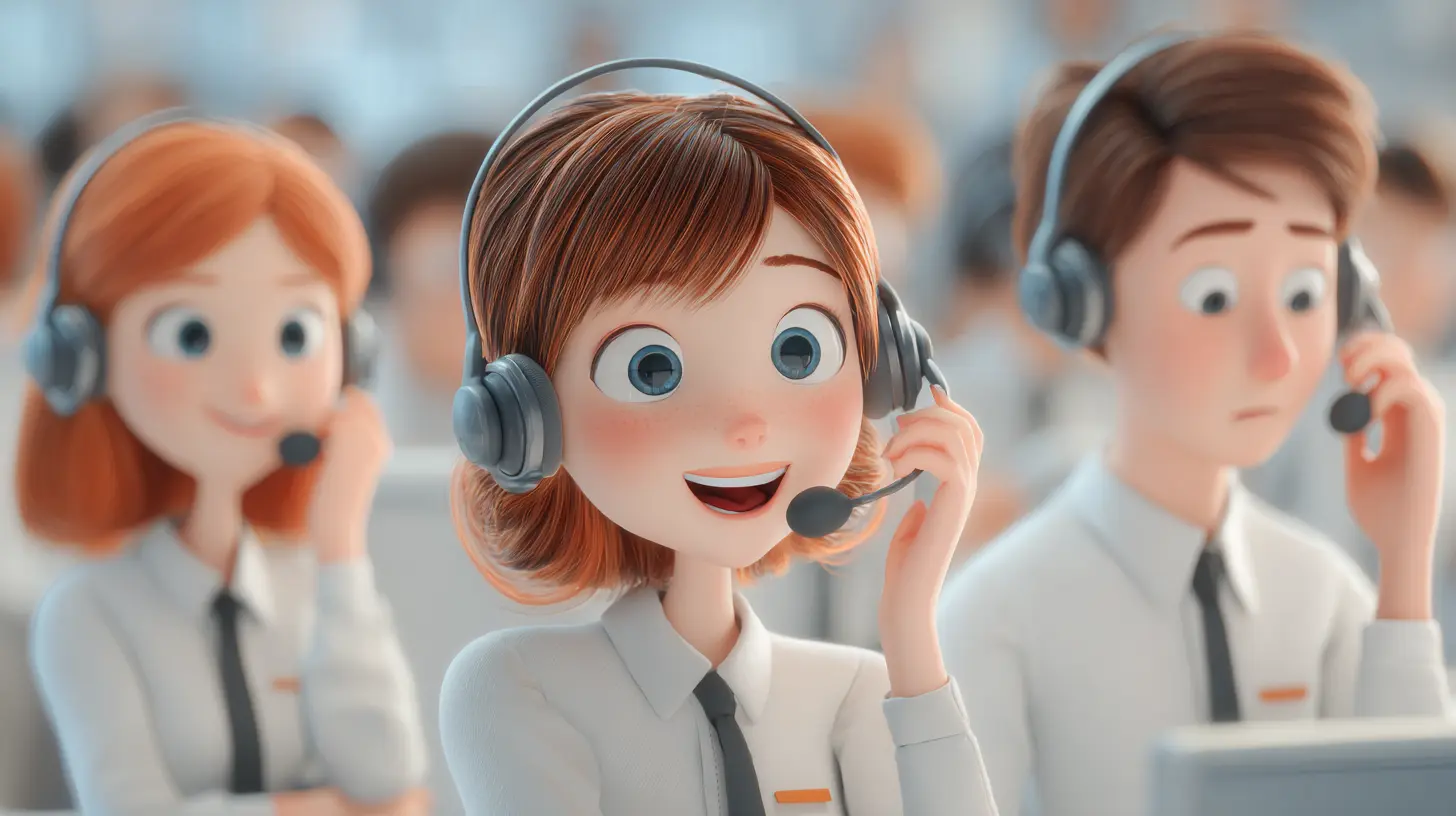 Animated customer support agents using AI tools in a call center