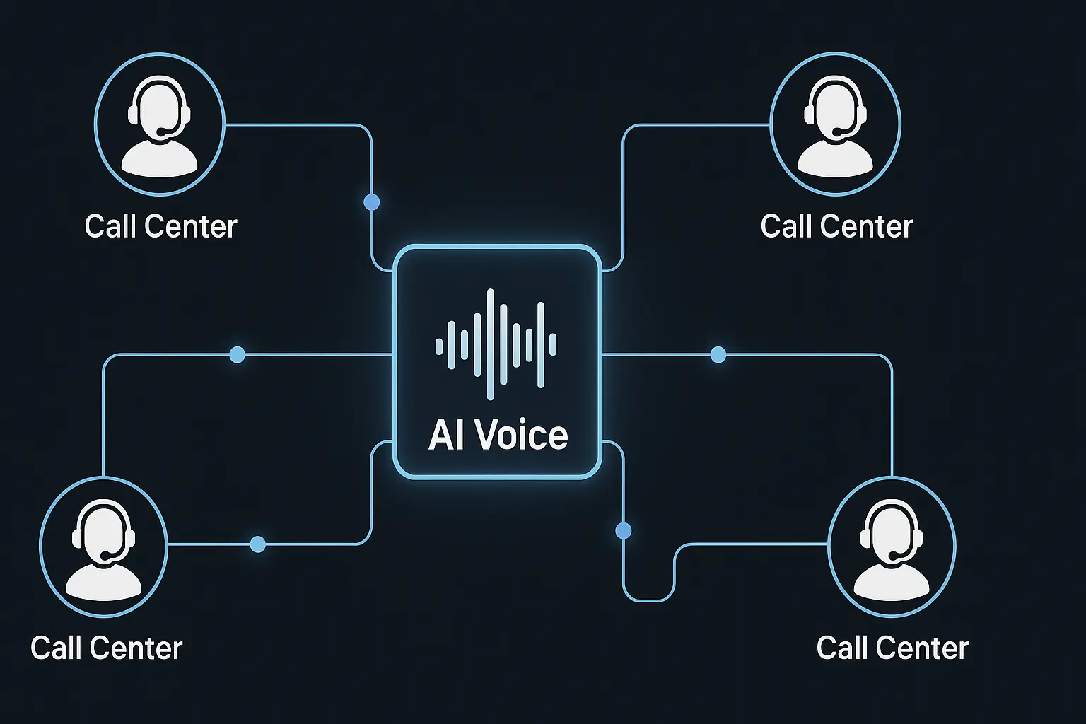Diagram showing AI Voice integration with multiple call centers